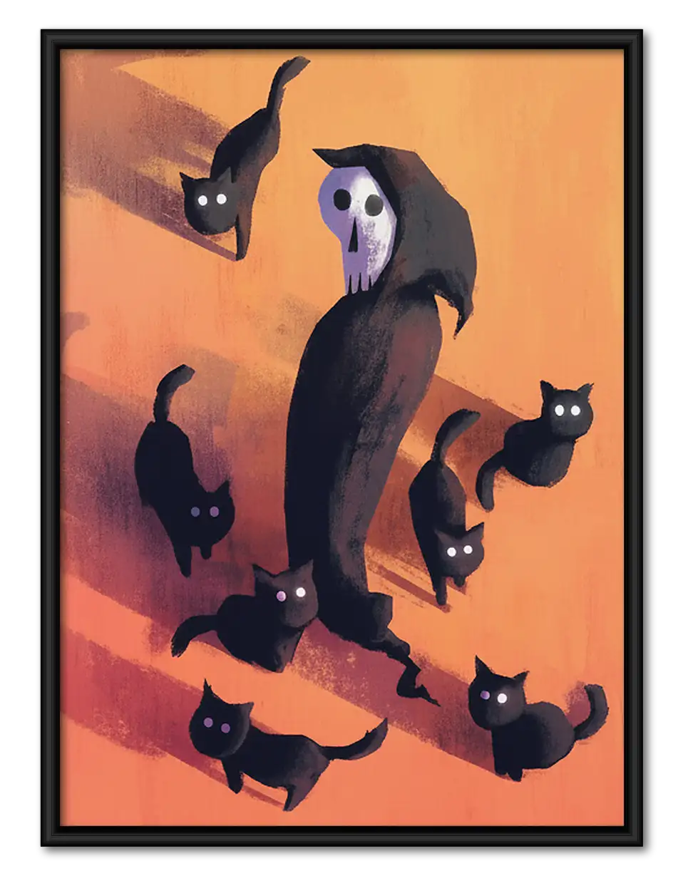 Witch Greyhound with Black Cats Wall Art 1