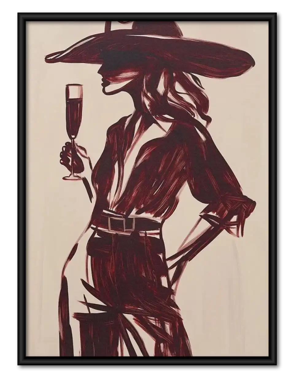 Witch Holding Red Wine Wall Art 1
