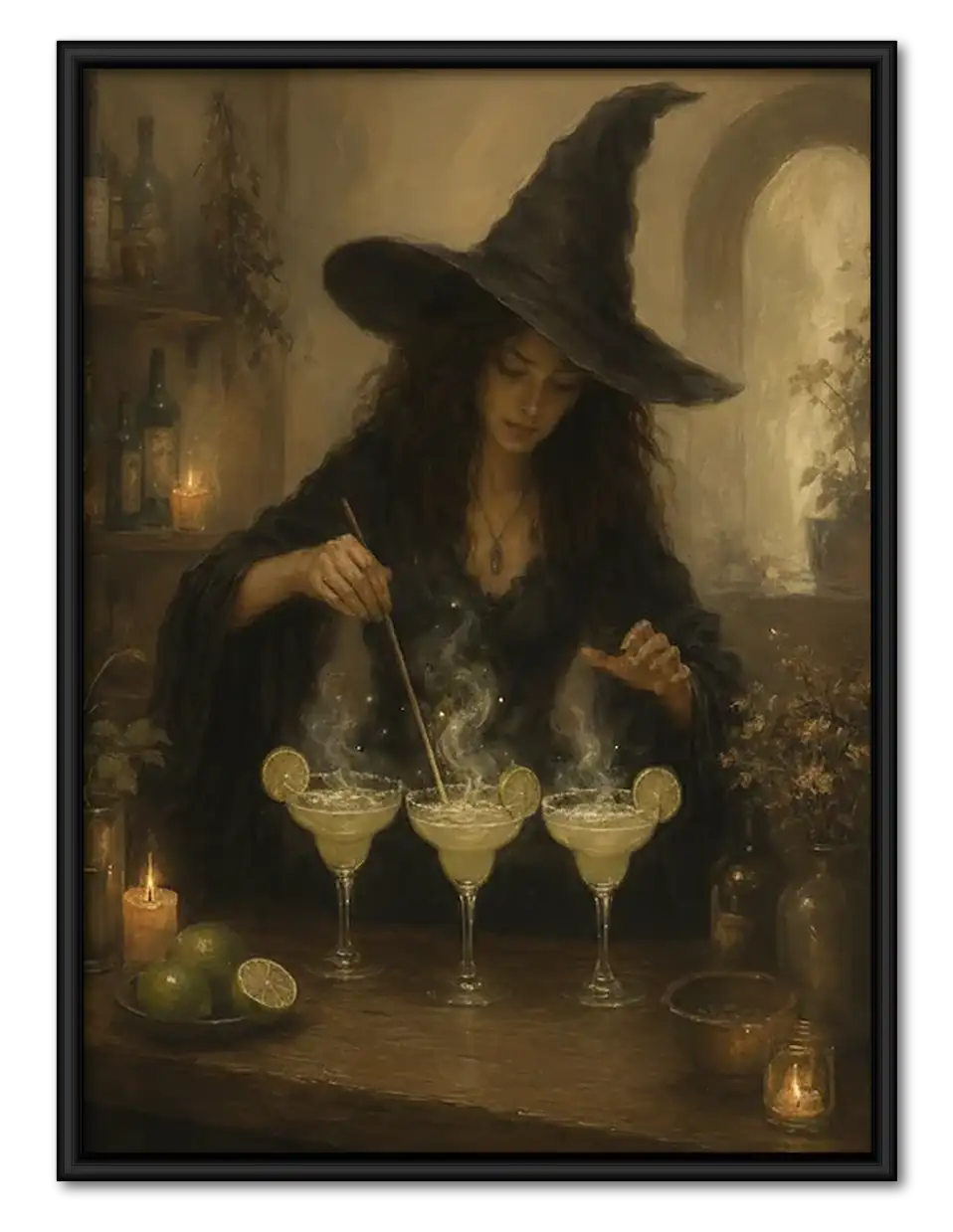 Witch Mixing Four Martinis Wall Art 1