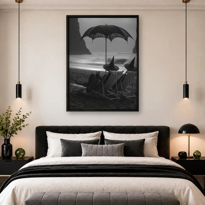 Witch Relaxing Beneath Black Umbrella Wall Art 4