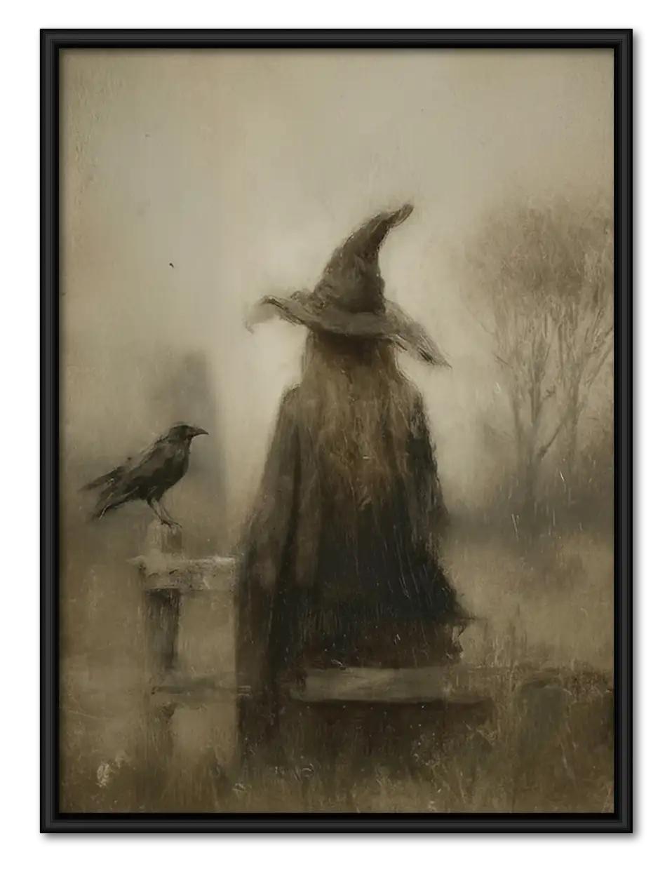 Witch Walking Through Mist Wall Art 1