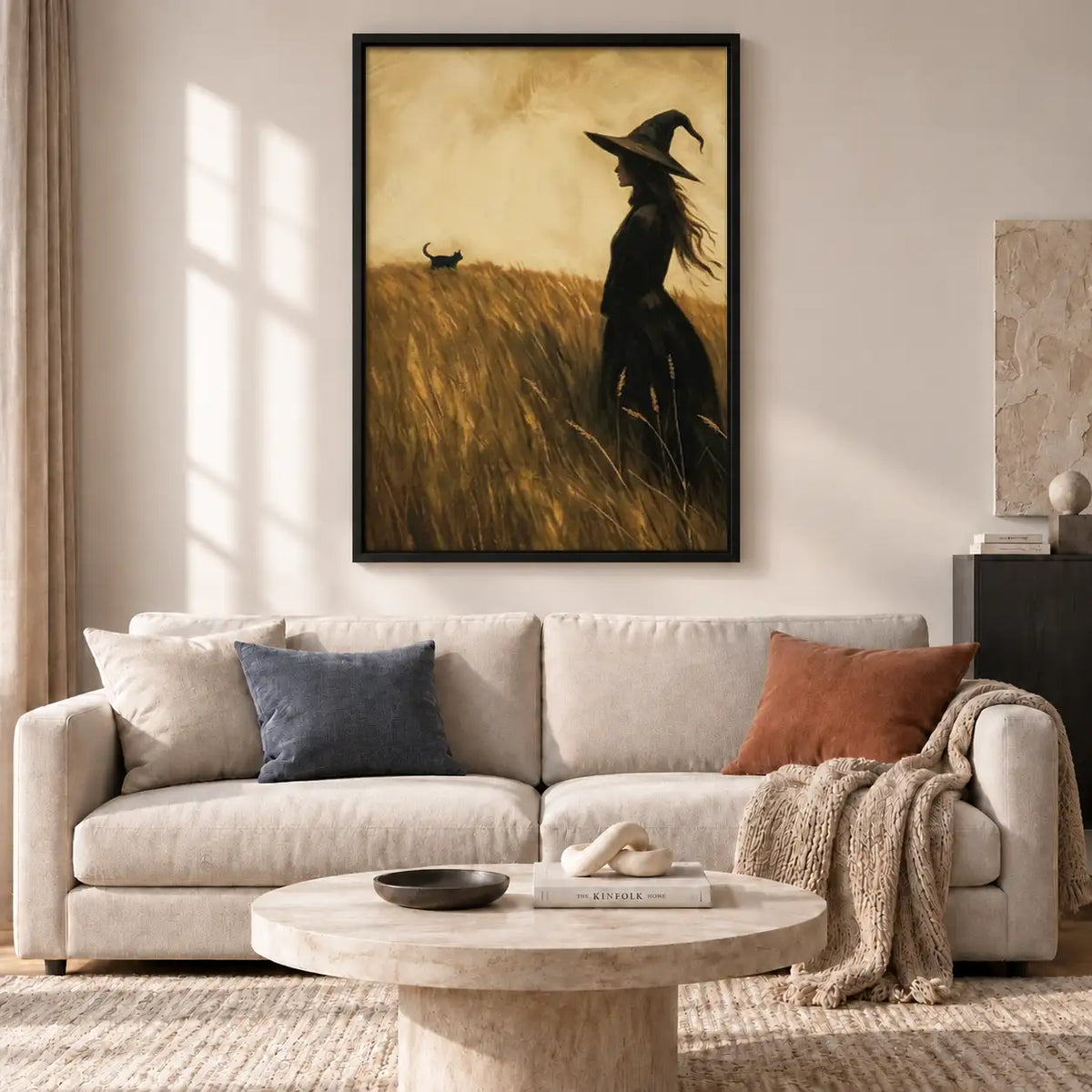 Witch Walking with Black Cat Wall Art 2