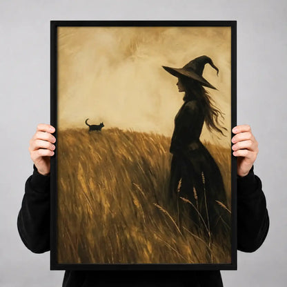 Witch Walking with Black Cat Wall Art 3