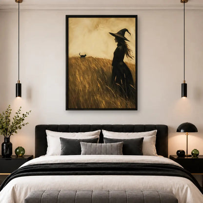 Witch Walking with Black Cat Wall Art 4