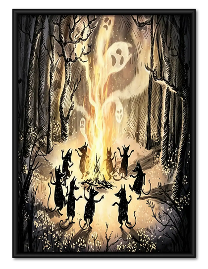 Witches and Ghosts in Enchanted Forest Wall Art
