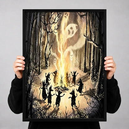 Witches and Ghosts in Enchanted Forest Wall Art 3