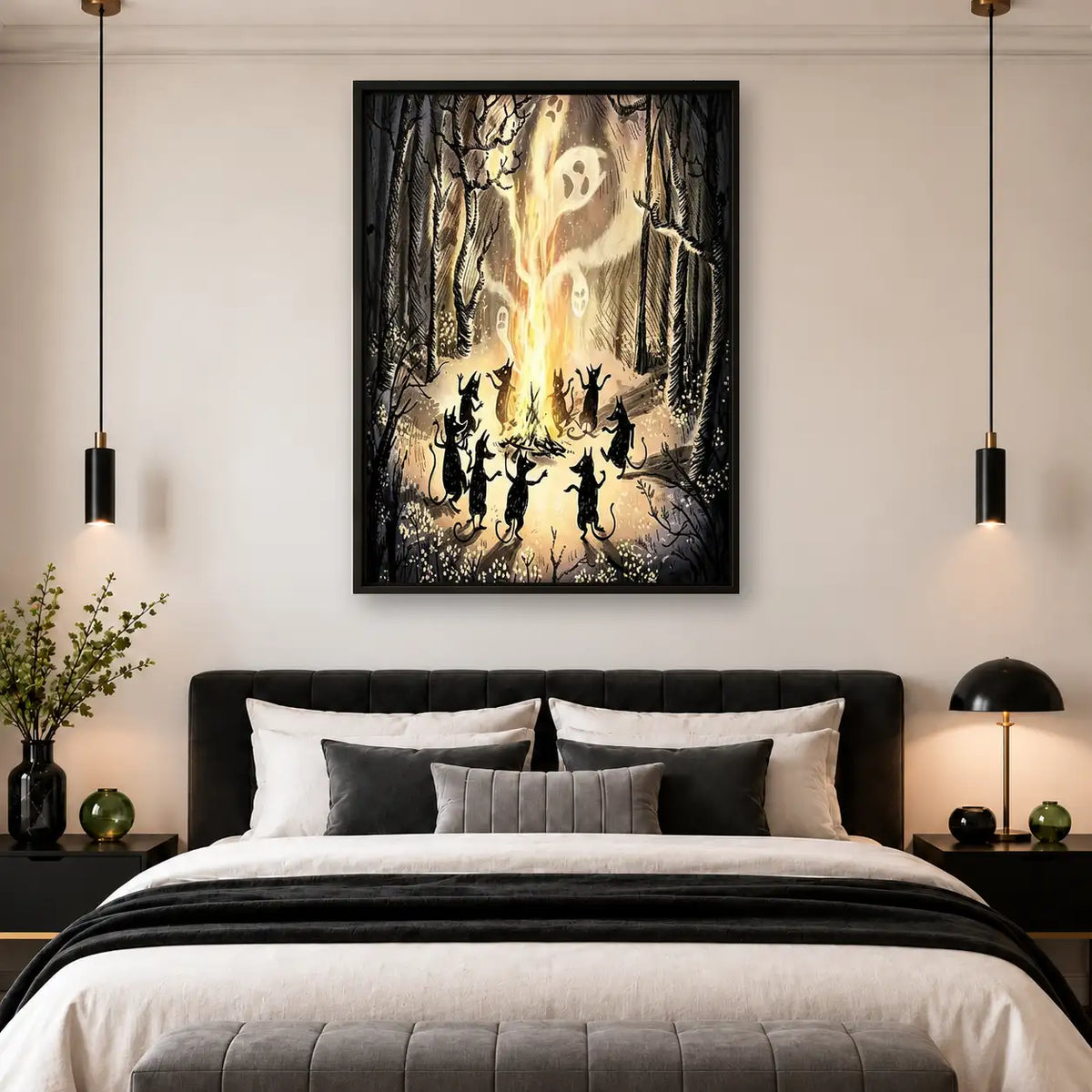 Witches and Ghosts in Enchanted Forest Wall Art 4