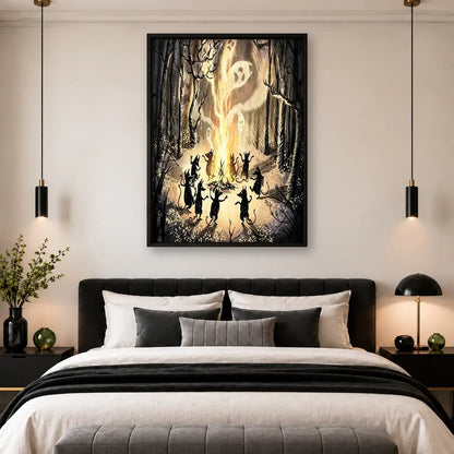 Witches and Ghosts in Enchanted Forest Wall Art 4
