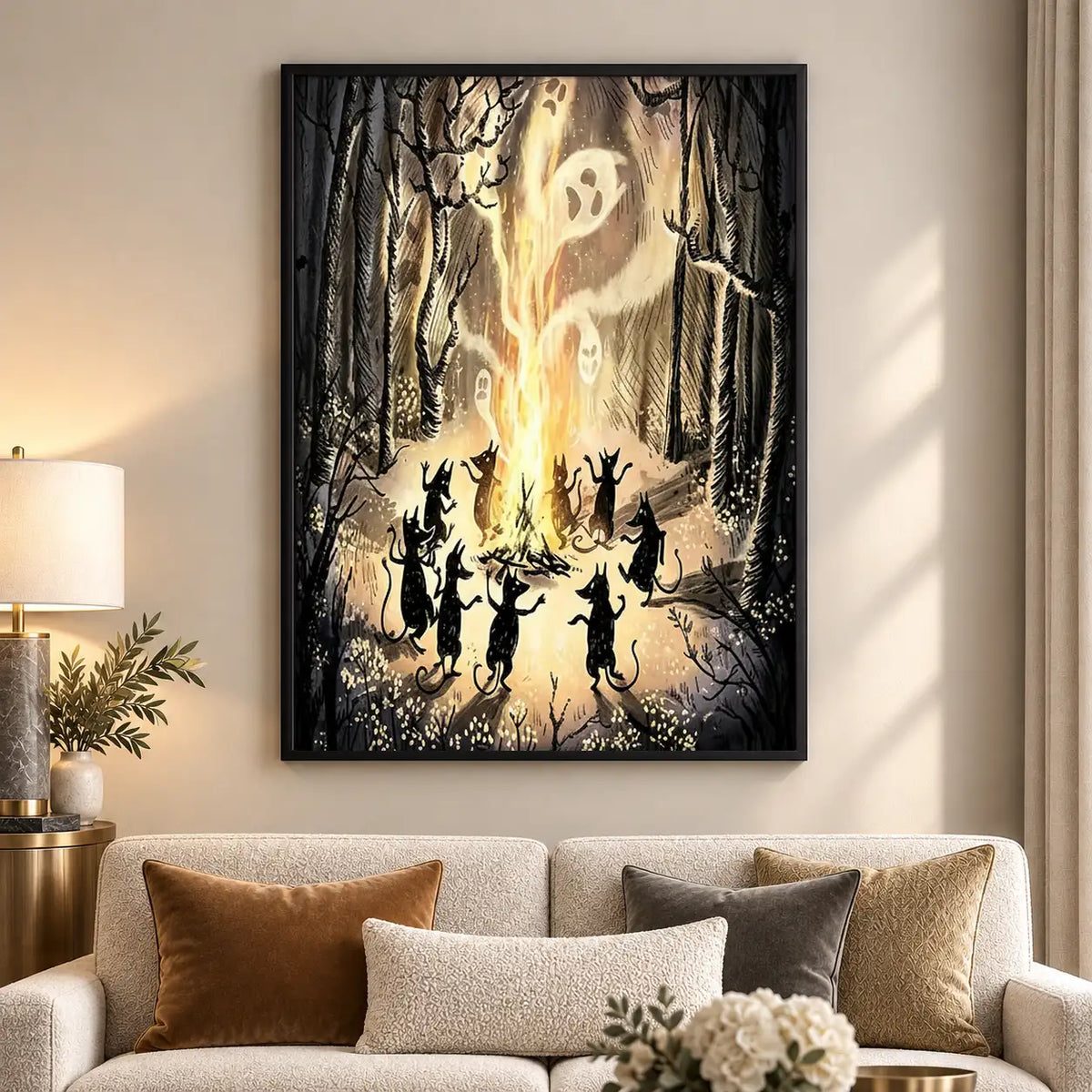 Witches and Ghosts in Enchanted Forest Wall Art 5
