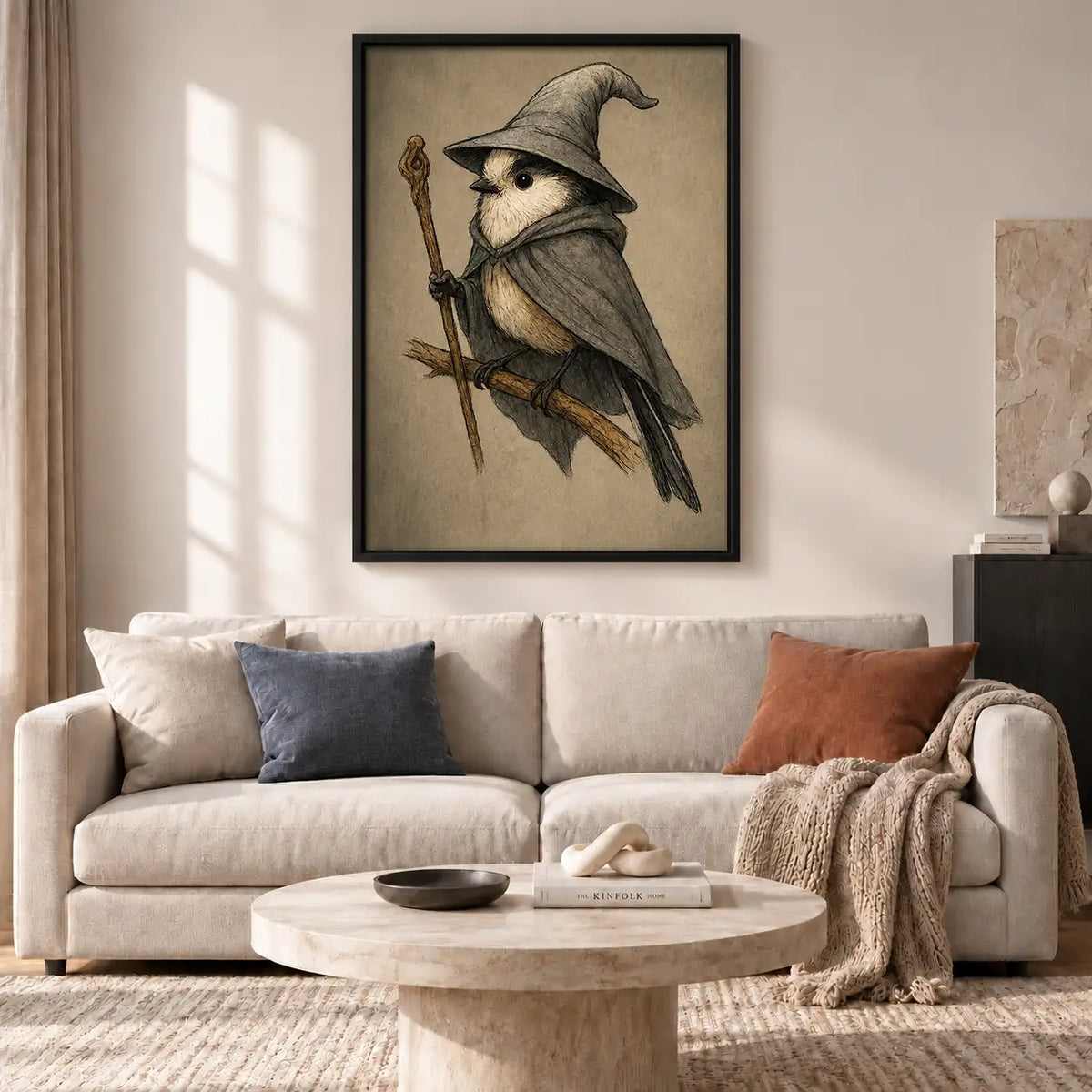 Wizard Bird with Staff Portrait Wall Art 2