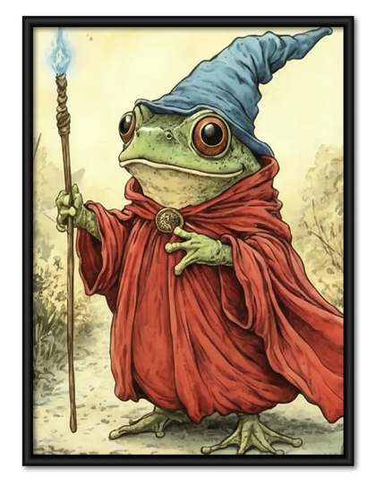 Wizard Frog in Red Cloak Wall Art