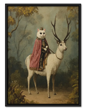 Woman and Deer in Enchanted Forest Wall Art