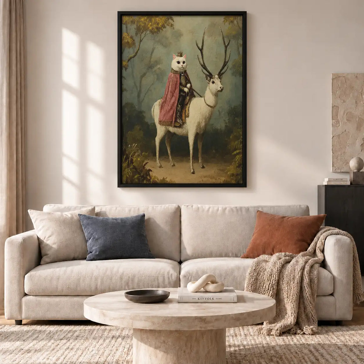 Woman and Deer in Enchanted Forest Wall Art 2