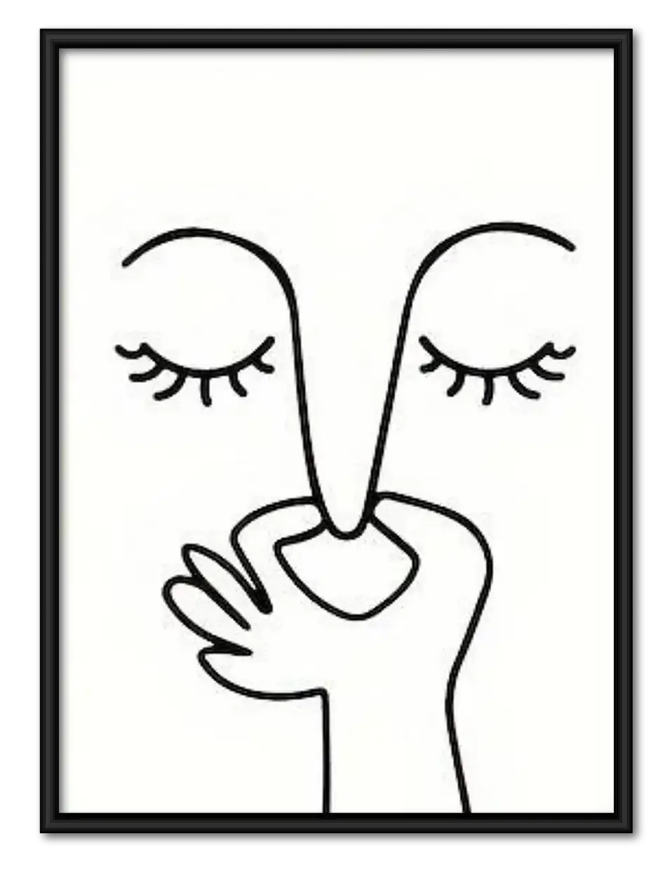 Woman Blowing a Kiss Line Art 1