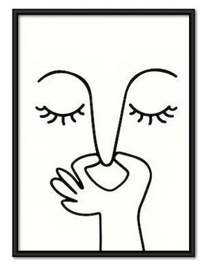 Woman Blowing a Kiss Line Art