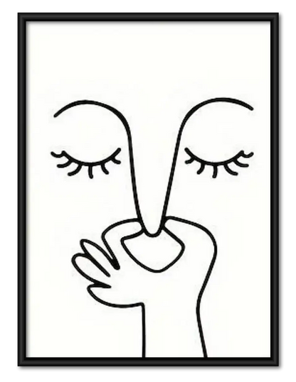 Woman Blowing a Kiss Line Art 1