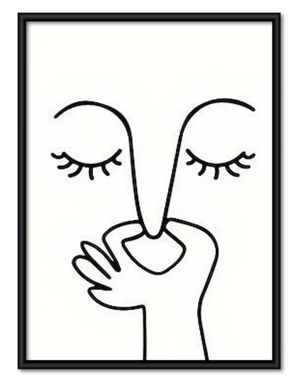 Woman Blowing a Kiss Line Art