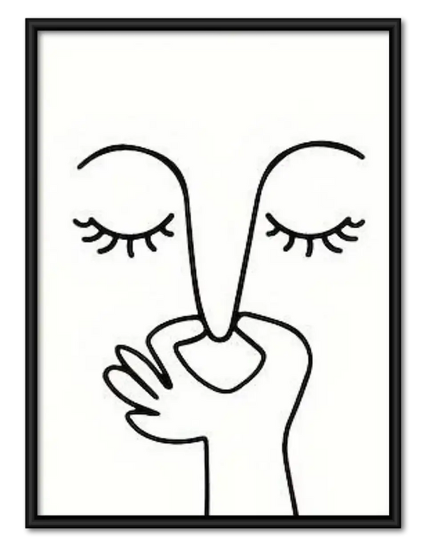 Woman Blowing a Kiss Line Art