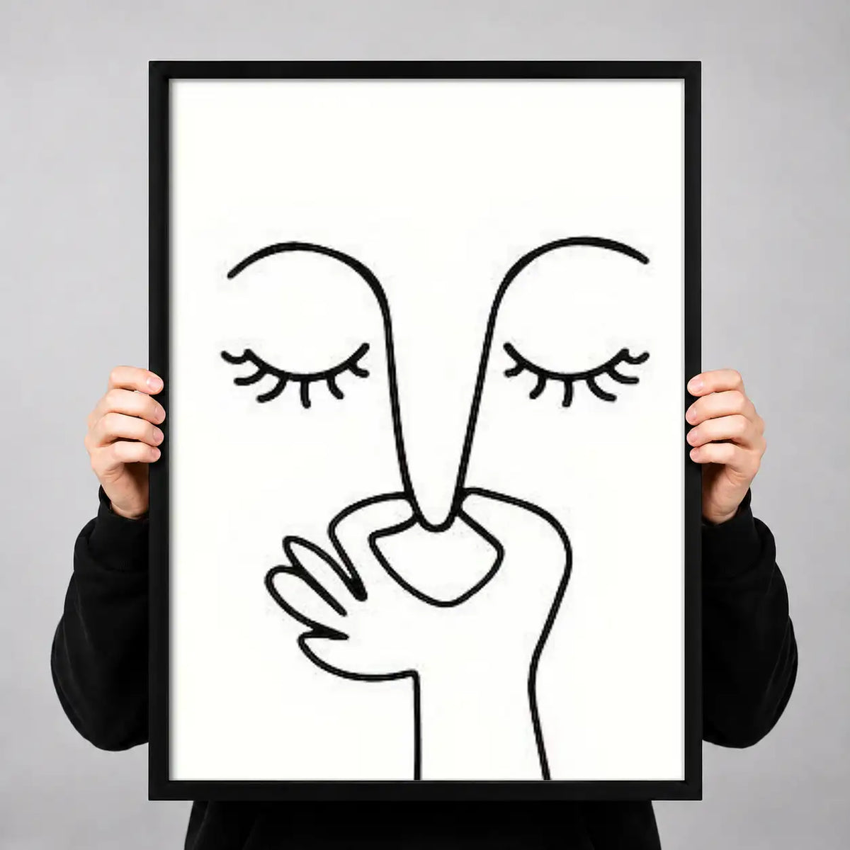 Woman Blowing a Kiss Line Art 3