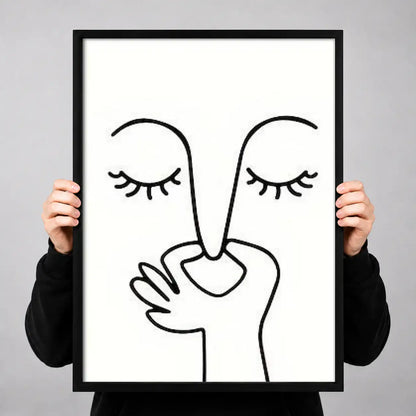 Woman Blowing a Kiss Line Art 3