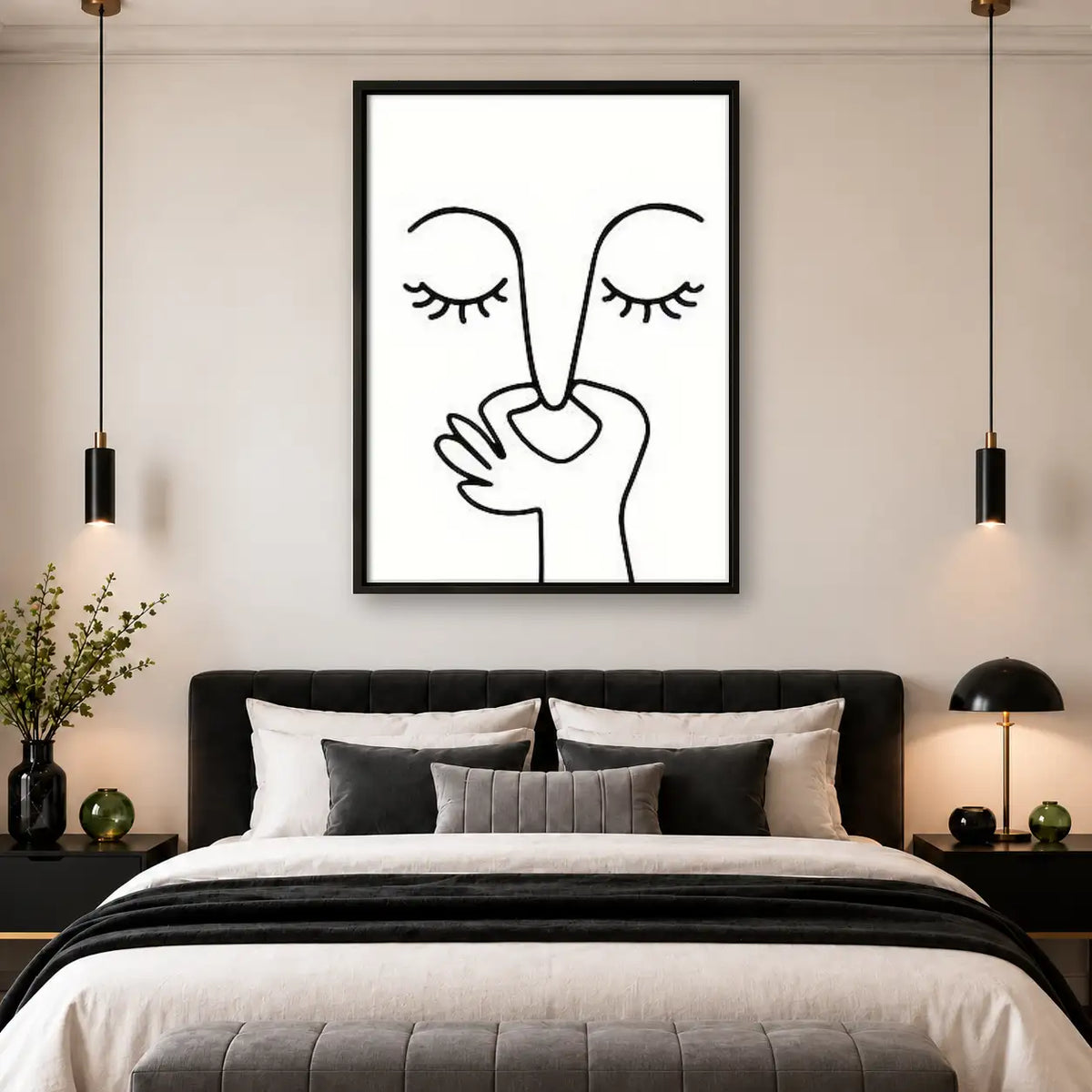 Woman Blowing a Kiss Line Art 4
