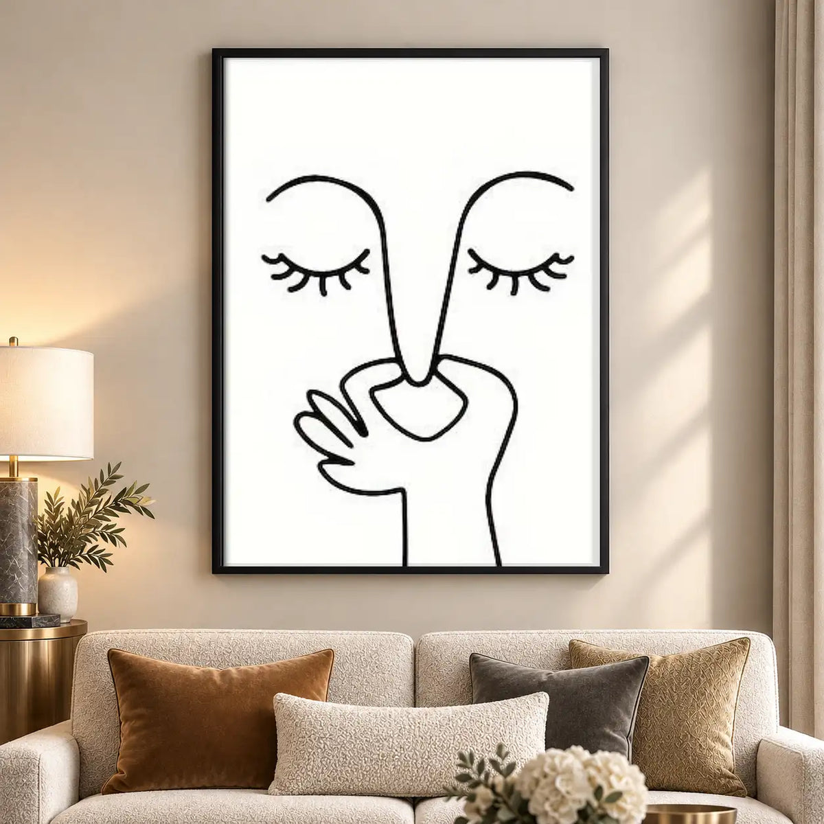 Woman Blowing a Kiss Line Art 5