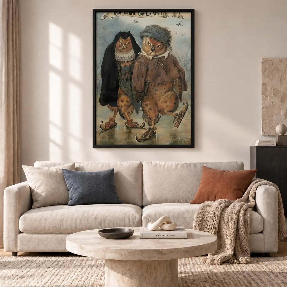 Woman in Fur Coat with Black Cat Wall Art 2