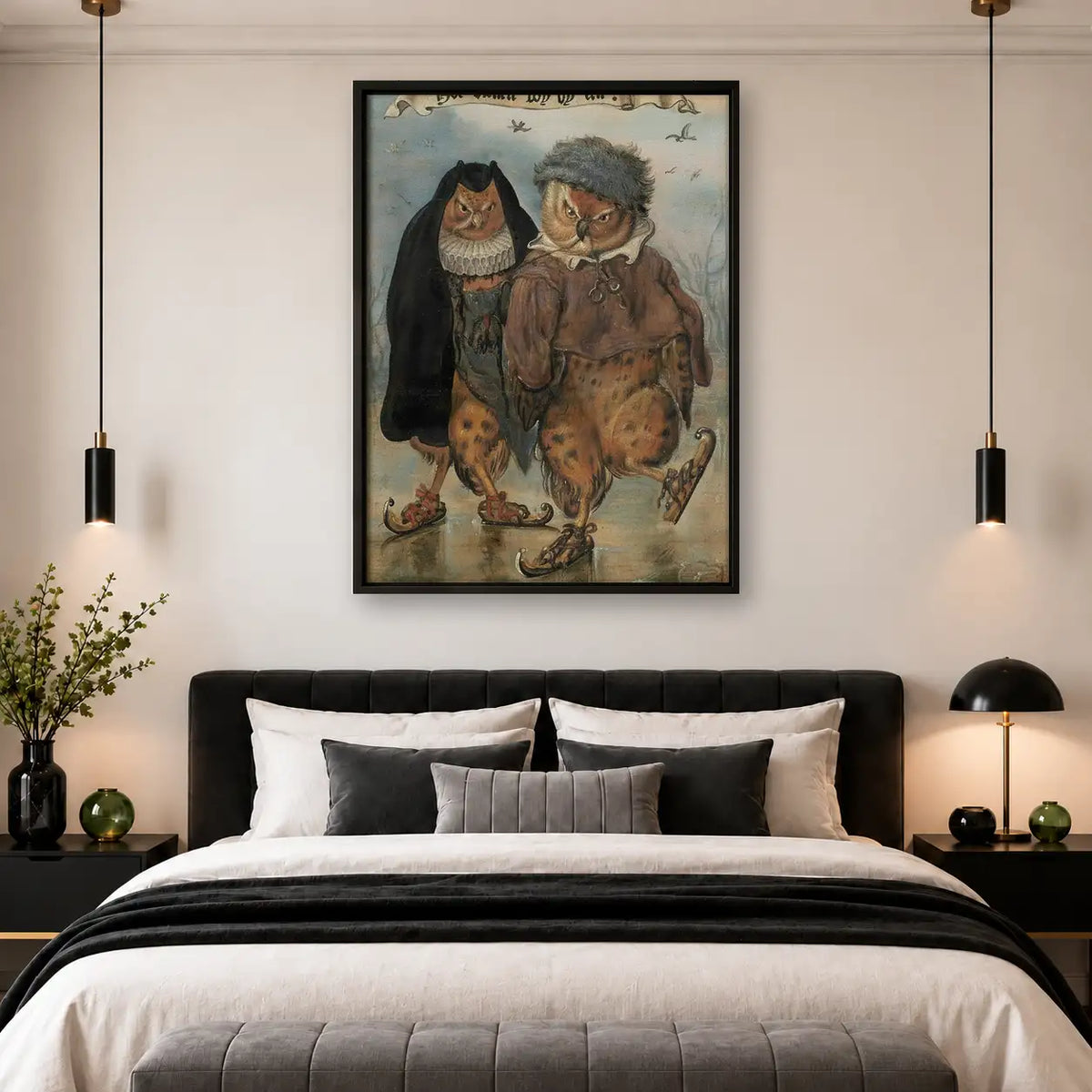 Woman in Fur Coat with Black Cat Wall Art 4