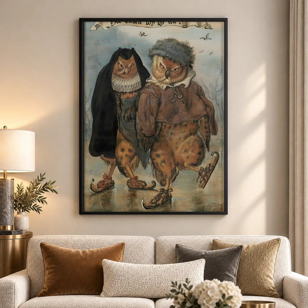 Woman in Fur Coat with Black Cat Wall Art 5