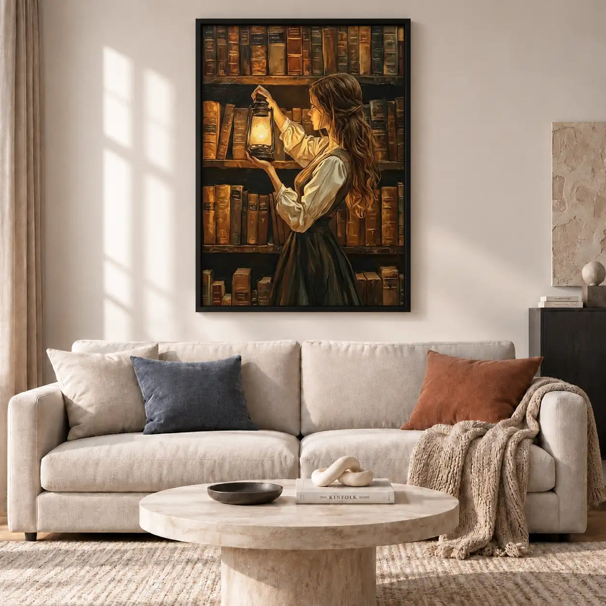 Woman Reading by Candlelight Library Wall Art 2