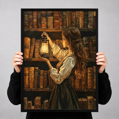 Woman Reading by Candlelight Library Wall Art 3
