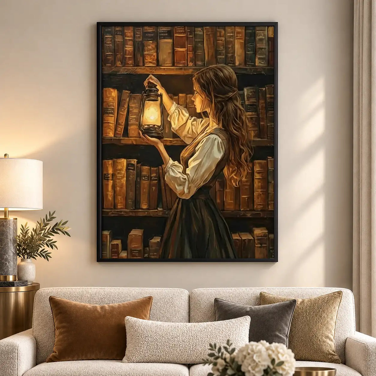 Woman Reading by Candlelight Library Wall Art 5
