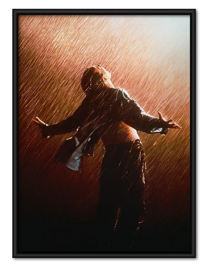 Woman Rejoicing in Red Rain Wall Art 1