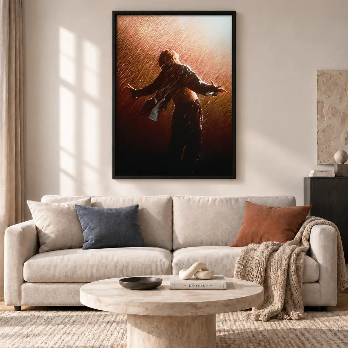Woman Rejoicing in Red Rain Wall Art 2