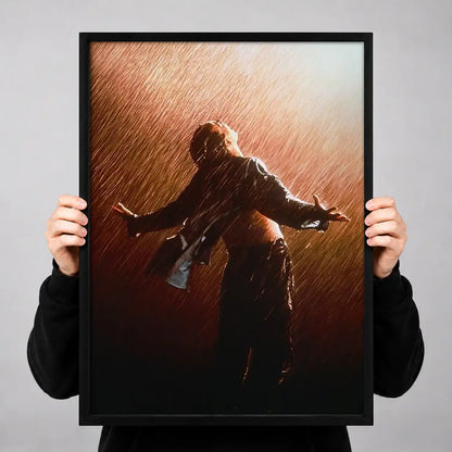 Woman Rejoicing in Red Rain Wall Art 3