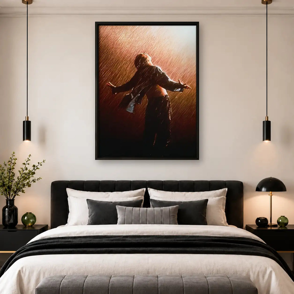 Woman Rejoicing in Red Rain Wall Art 4