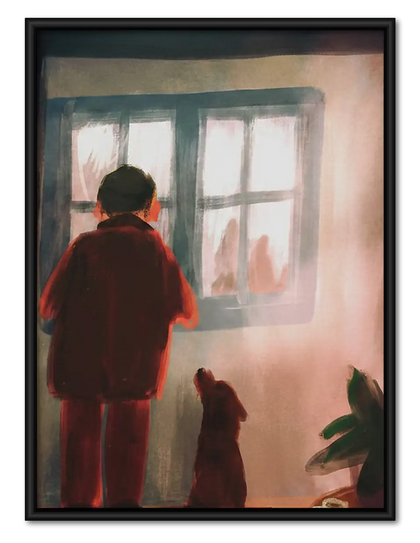 Woman Waiting by Bright Window Wall Art