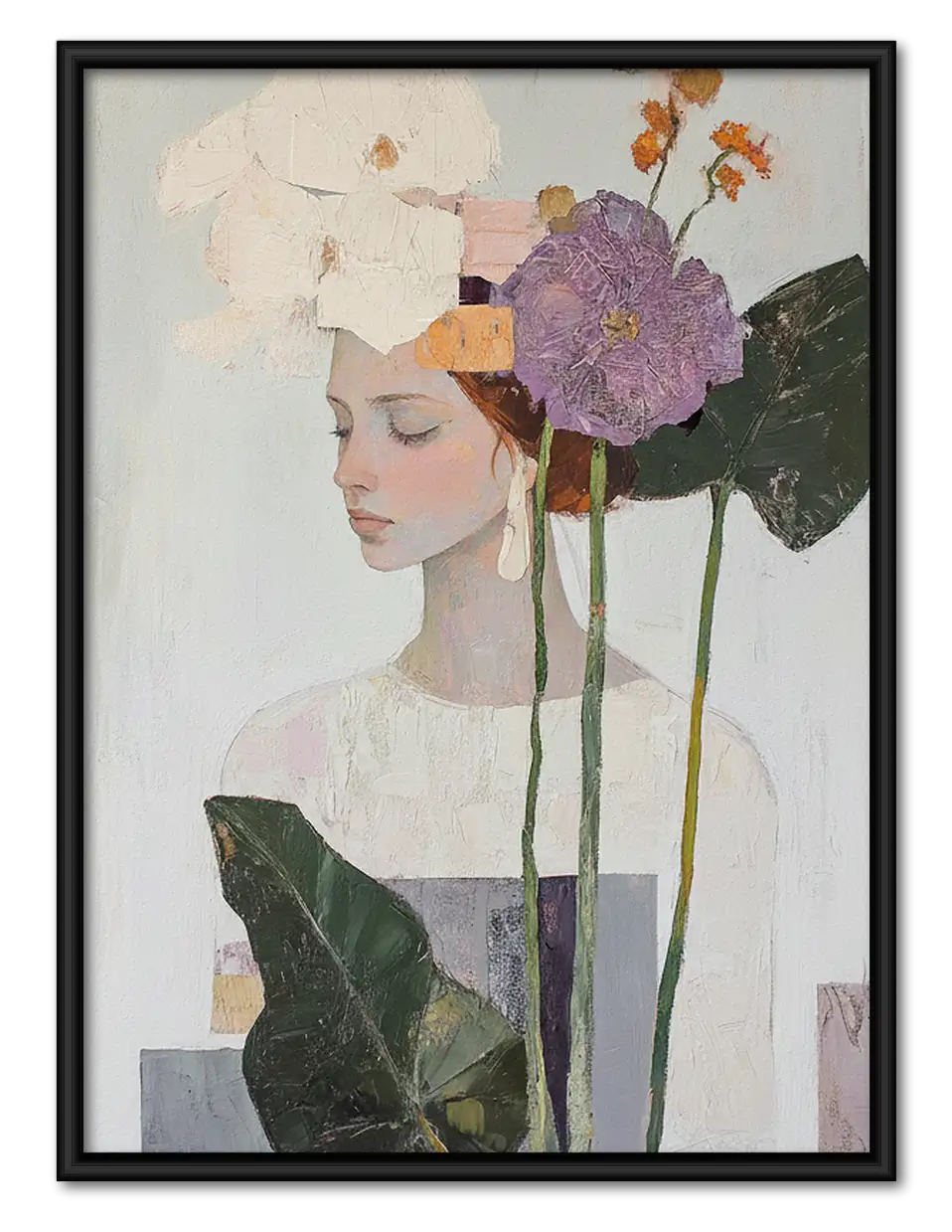 Woman with Floral Crown Portrait Wall Art 1