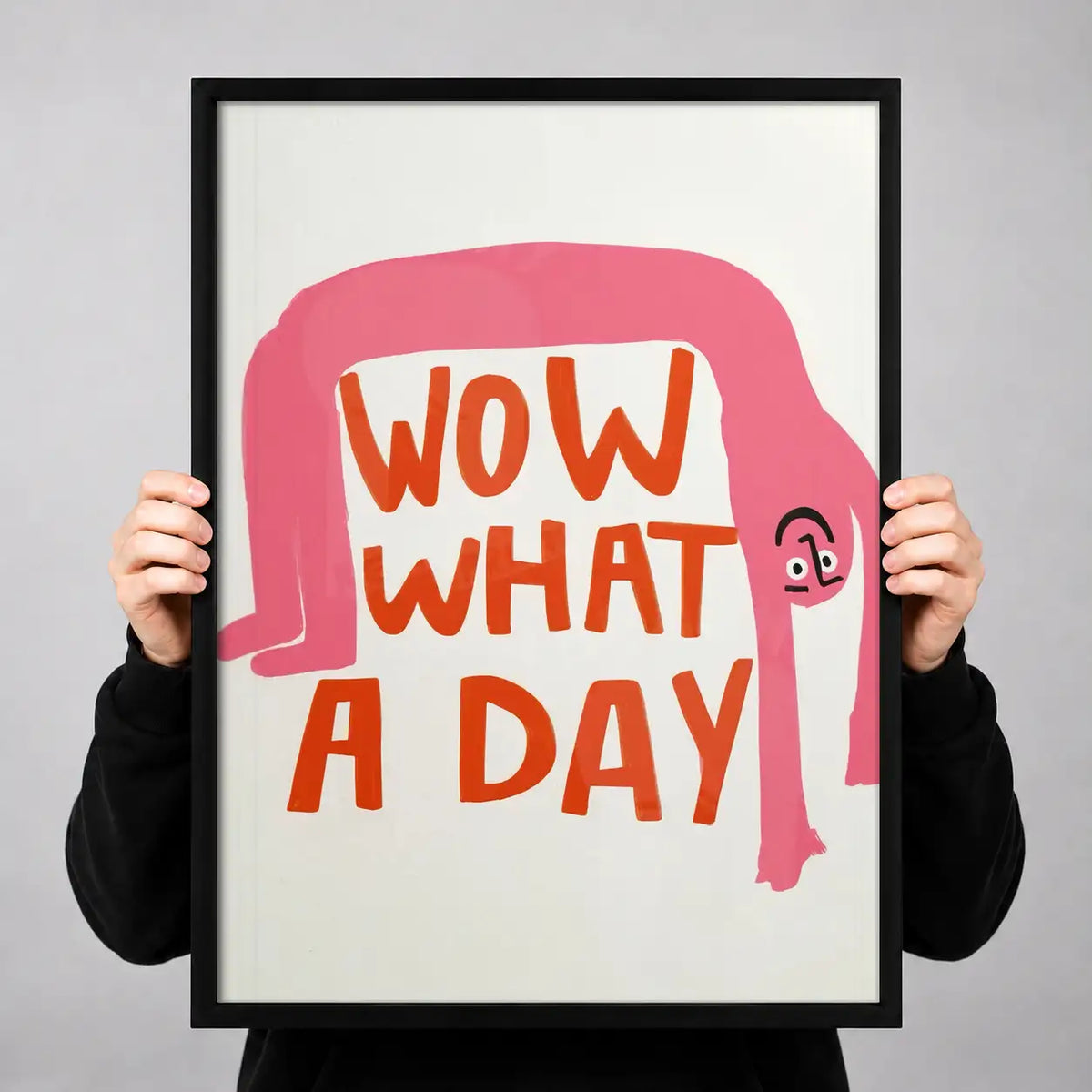 Wow What a Day Retro Typography Wall Art 3