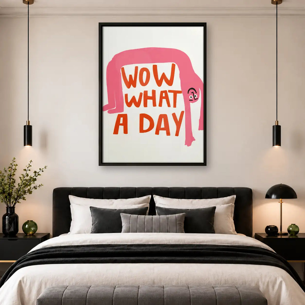 Wow What a Day Retro Typography Wall Art 4