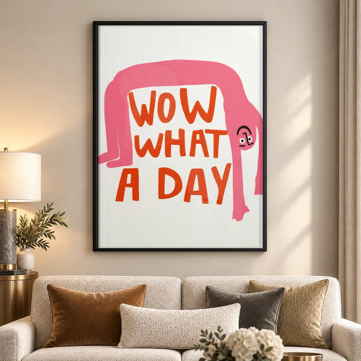 Wow What a Day Retro Typography Wall Art 5