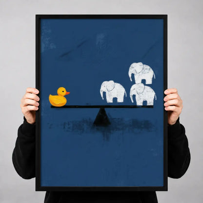 Yellow Duck and White Elephants Shelf Wall Art 3