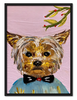 Yorkshire Terrier in Black Bow Tie Wall Art