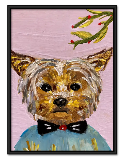 Yorkshire Terrier in Black Bow Tie Wall Art