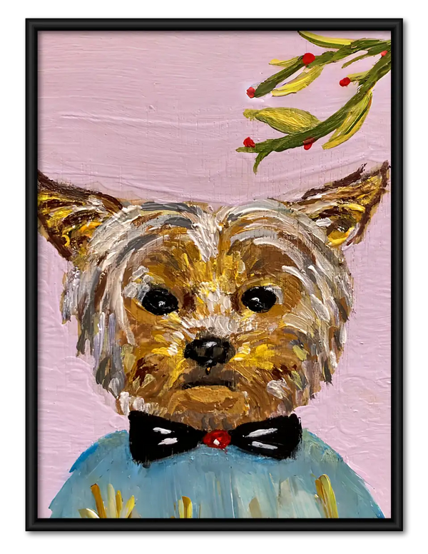 Yorkshire Terrier in Black Bow Tie Wall Art