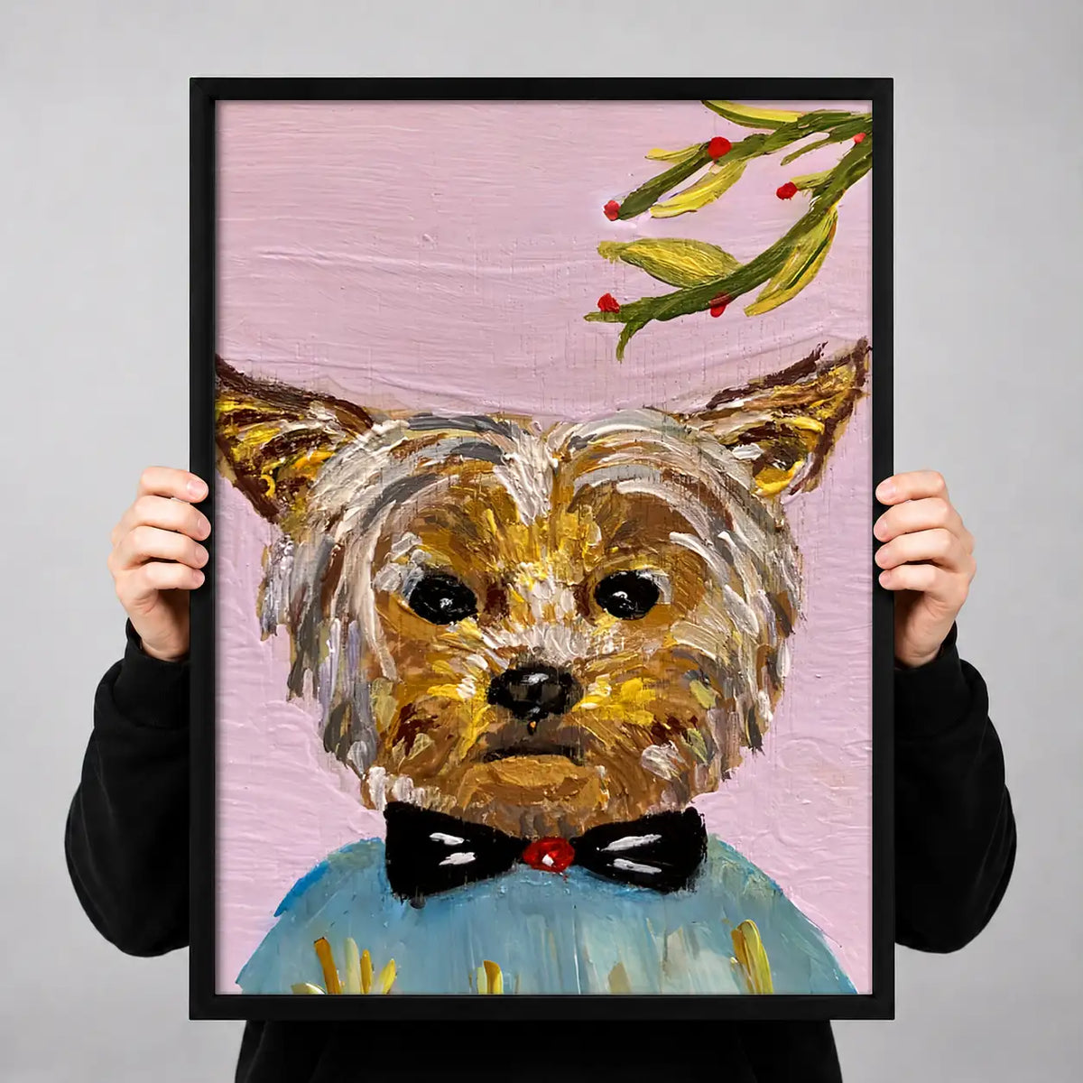 Yorkshire Terrier in Black Bow Tie Wall Art 3