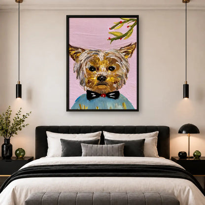 Yorkshire Terrier in Black Bow Tie Wall Art 4