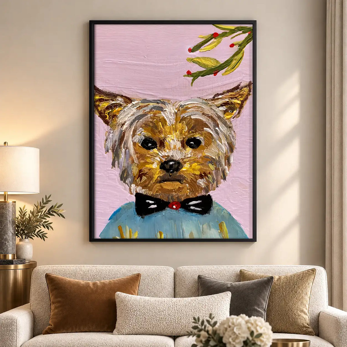 Yorkshire Terrier in Black Bow Tie Wall Art 5
