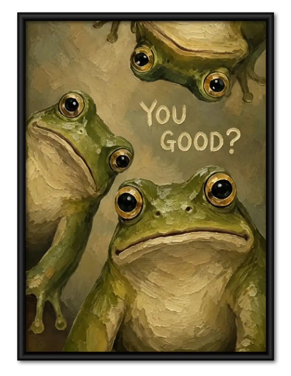 You Good Curious Green Frogs Wall Art 1