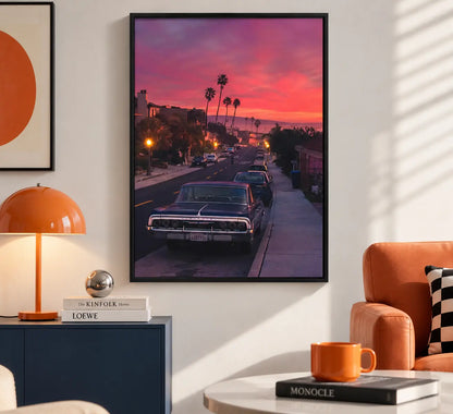 Sunset Street Classic Car Wall Art 2